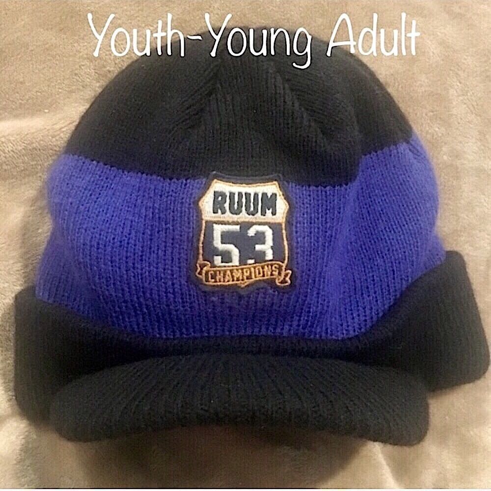 RUUM Fleece Lined Knit Baseball Hat with Knit Covered Fleece Lined Brim 8-14yrs